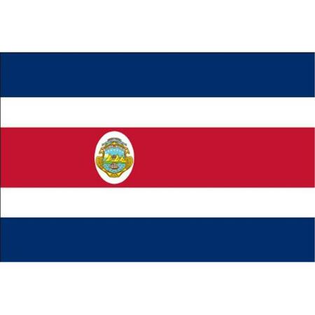 SS COLLECTIBLES 3 ft. x 5 ft. Nyl-Glo Costa Rica Flag SS3318828